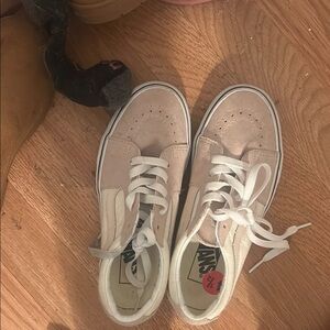 Vans Cream Canvas Sneakers with Waffle Sole